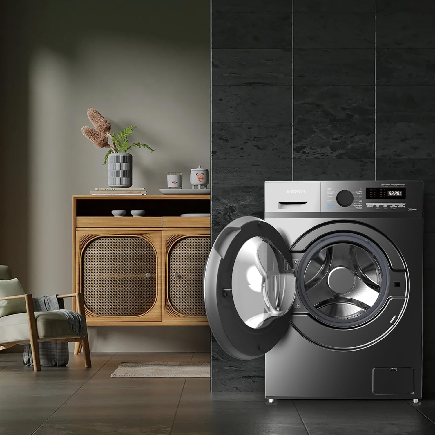 GEDTECH – lave-linge série GLL71200BL – 7 kg – 1200 tr/min – 16 programmes – faible consommation – GLL71200BL