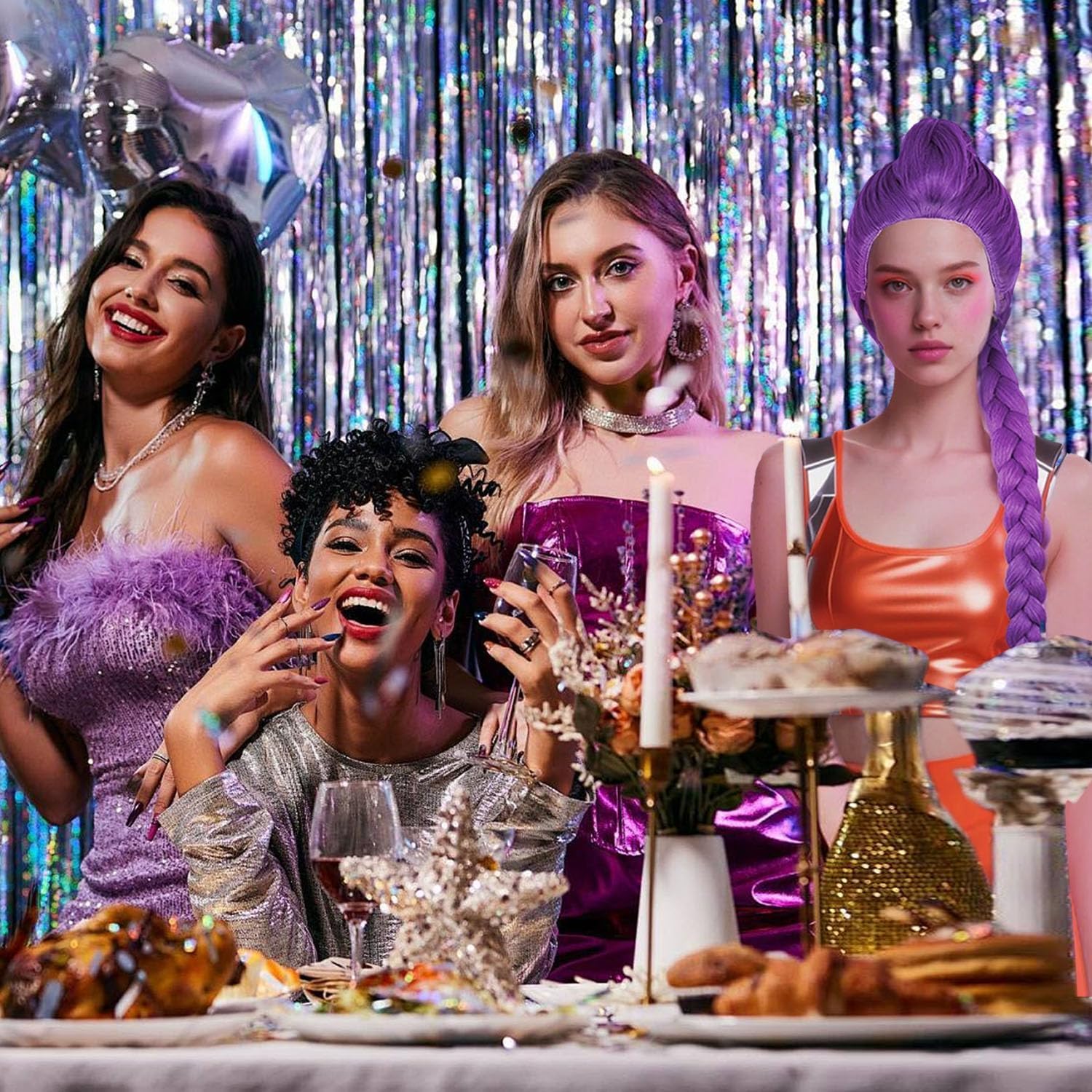 Perruque enfant - Chasseur violet - Taille junior - Accessoire réaliste pour Halloween et carnaval