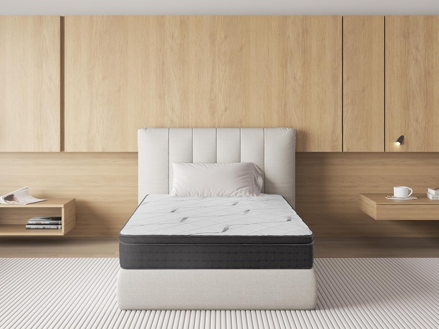 Matelas - mousse moelleux, 90x190x20 cm, confortable et respirant