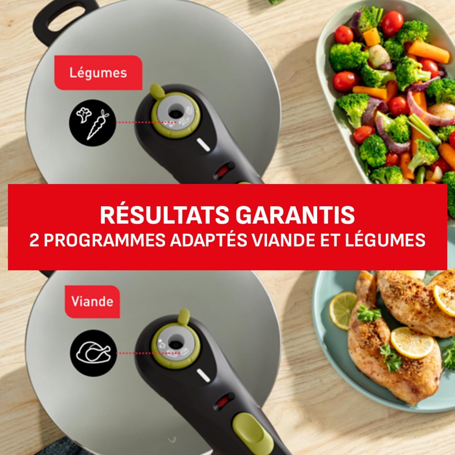 Tefal - Secure 5 Neo - cocotte-minute inox 6L, 2 programmes, sécurité 5 points, compatible induction/lave-vaisselle - P2