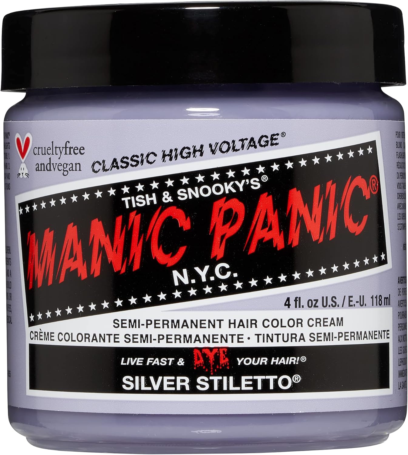 Panic Manic - Silver Stiletto Classic Creme - 118ml - Vegan, semi-permanent, cruelty free