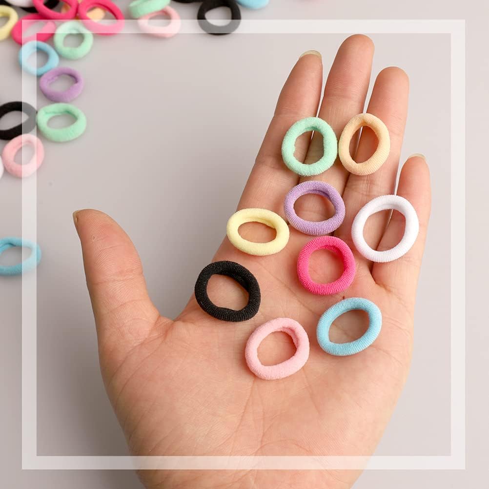 Élastiques cheveux fille - mini chouchous colorés - 200 pcs - accessoires enfants