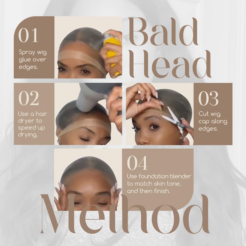 Dreamlover - HD Wig Caps série - beige, 12 pcs - bonnet perruque femme transparente