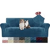 YSTELLAA Housse De Canapé en Velours 3 Places, Sofa Cover Extensible, Universelle Housse pour Can...