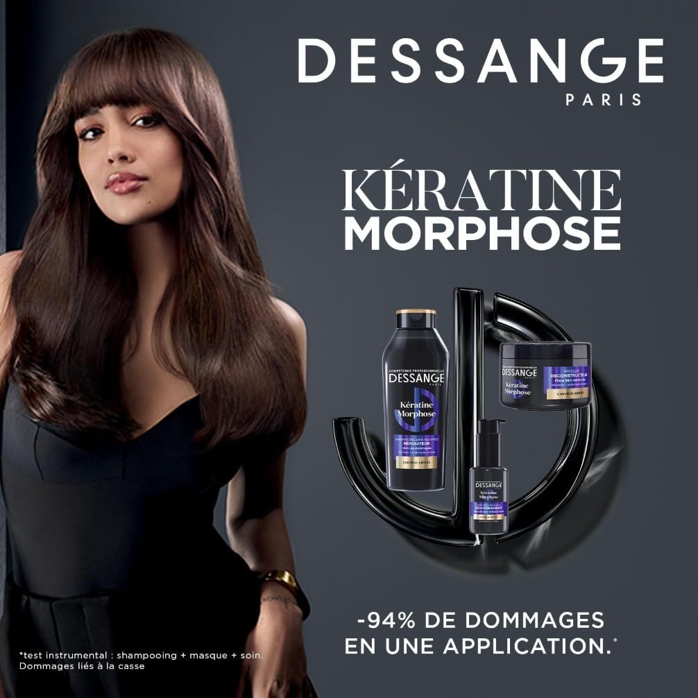 DESSANGE - Soin Kératine Morphose - 50ml - Cheveux abîmés, sans rinçage, effet resurfaçant