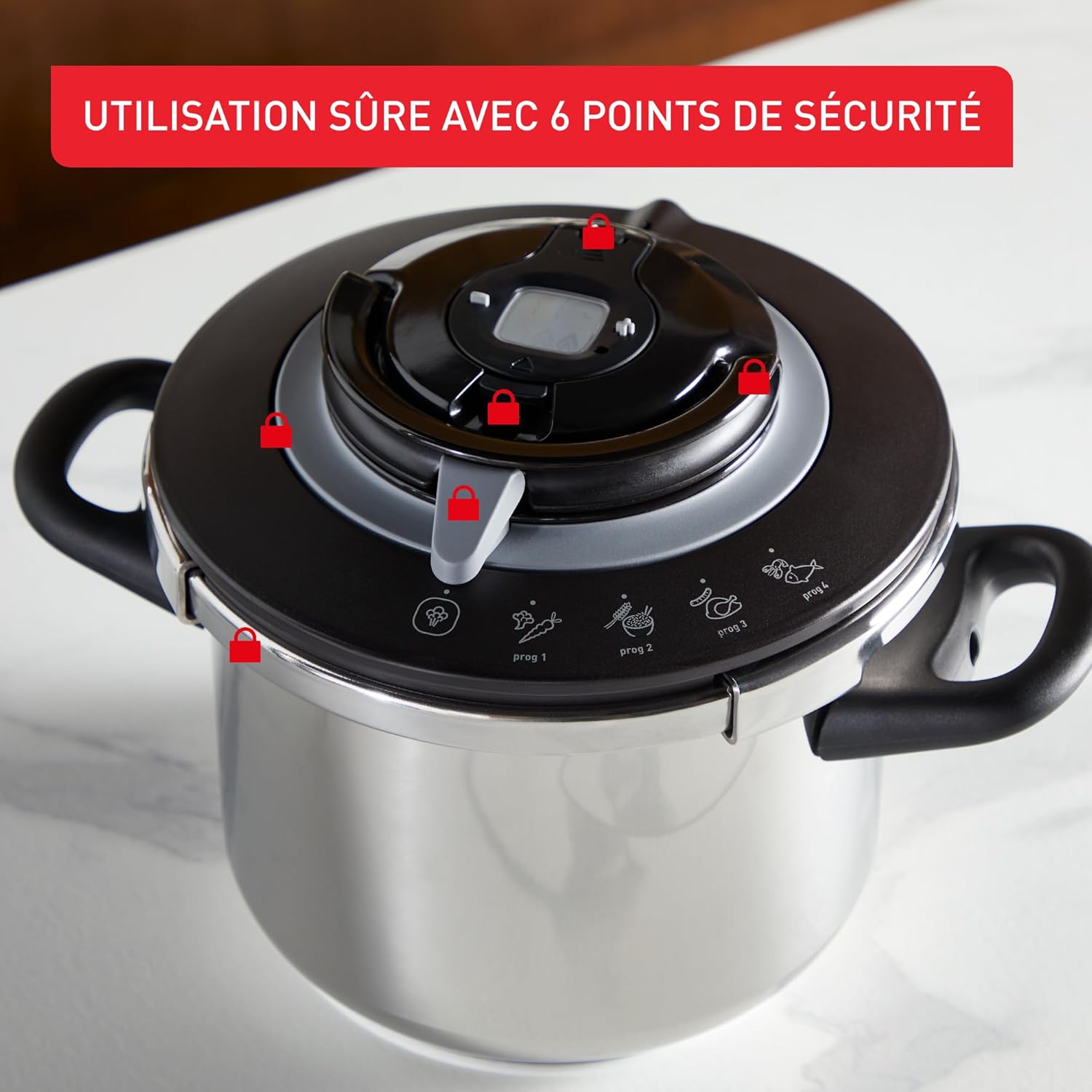 SEB - Clipso+ CHEF - 10L - cocotte-minute induction, 4 programmes, P4551500