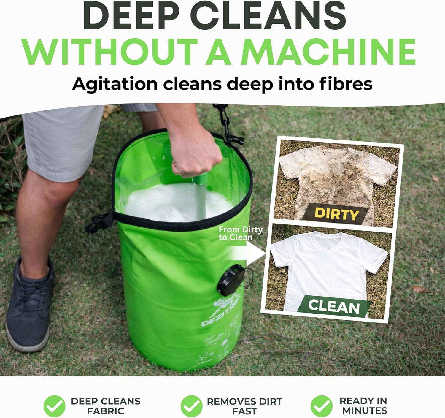 Machine à laver portable – grande capacité, lavage manuel, hors réseau