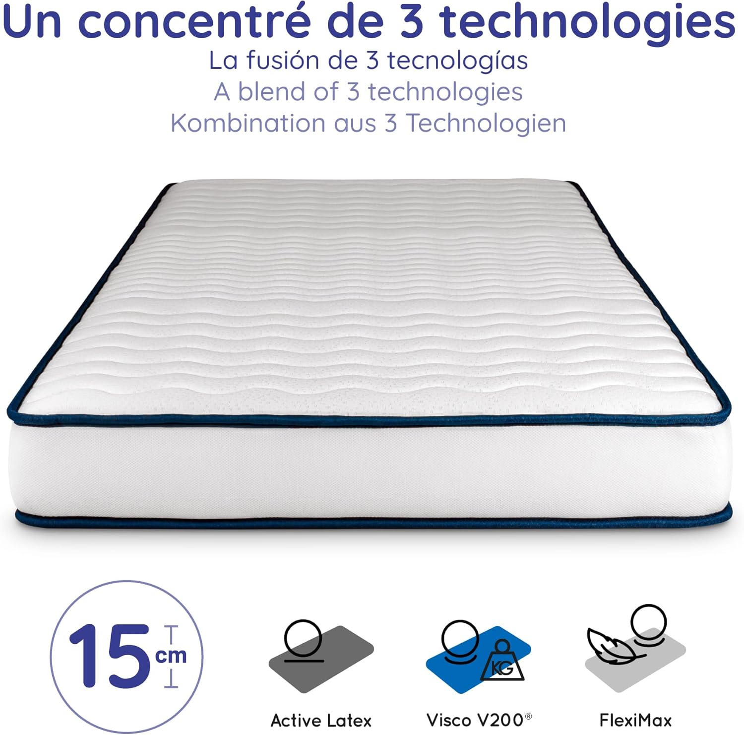 Cosmos - Upsilon 90x190 - mémoire de forme, 7 zones, réversible