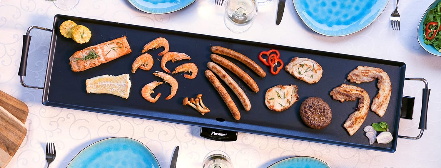 Bestron - Plancha XXL - surface extra longue - antiadhésif, 8 pers
