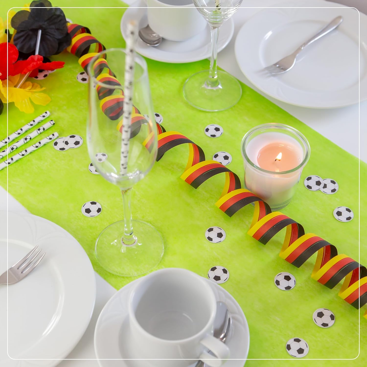 100%Mosel - Chemin de Table Vert Pomme - 30x2500cm - non-tissé, occasions festives