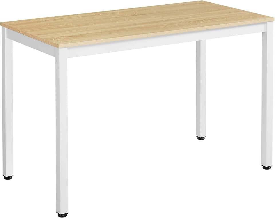 VASAGLE - table de bar LWD64N - 60x120x75 cm - bois et blanc, montage facile