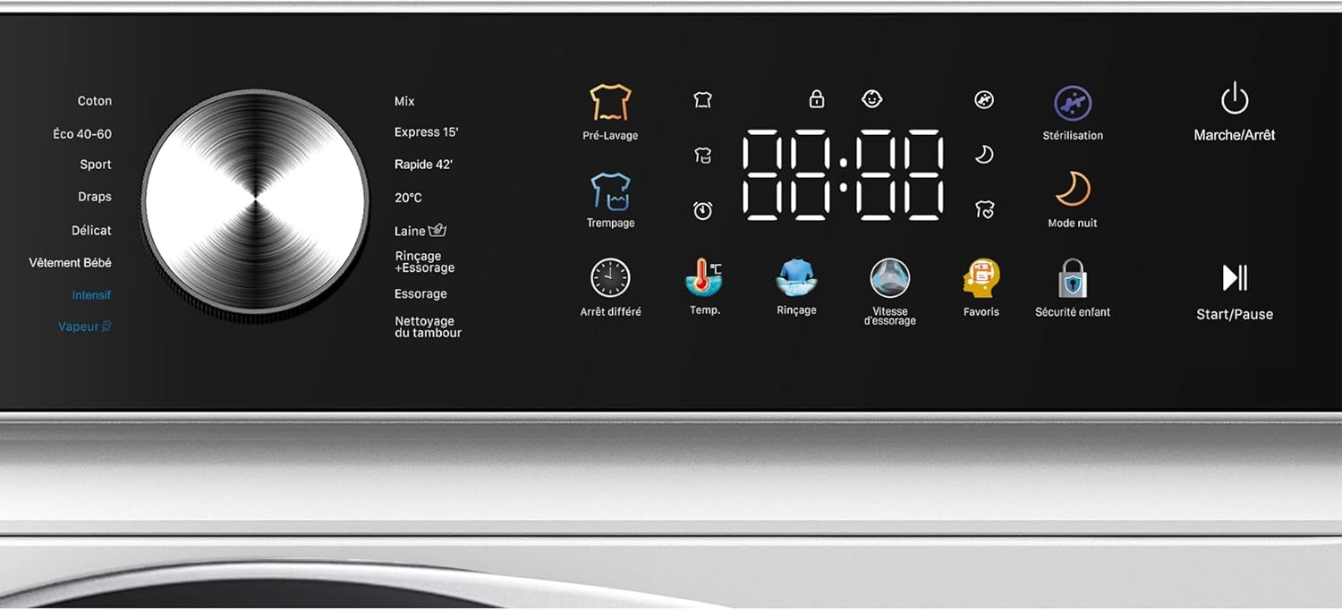 Gedtech lave-linge frontal 10kg, 1400 trs/min, LED, eco, GLLPS101400WH