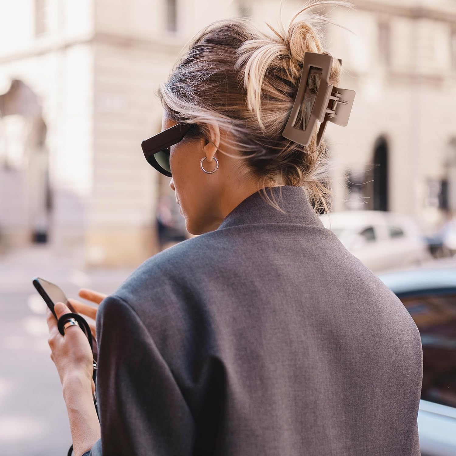 Lolalet - Pince à cheveux double dents - 8cm - Lot 10, épaisseurs variées, couleurs multiples