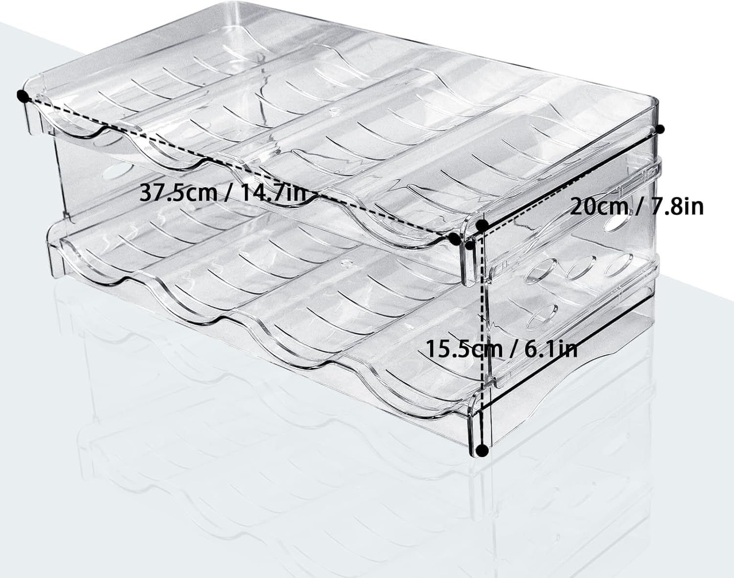 Range-bouteilles empilable plastique - 8 bouteilles - pour frigo et cuisine