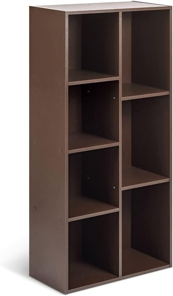 m-dealz Basics - Bibliothèque 7 compartiments - 50x24x106cm - cube, expresso