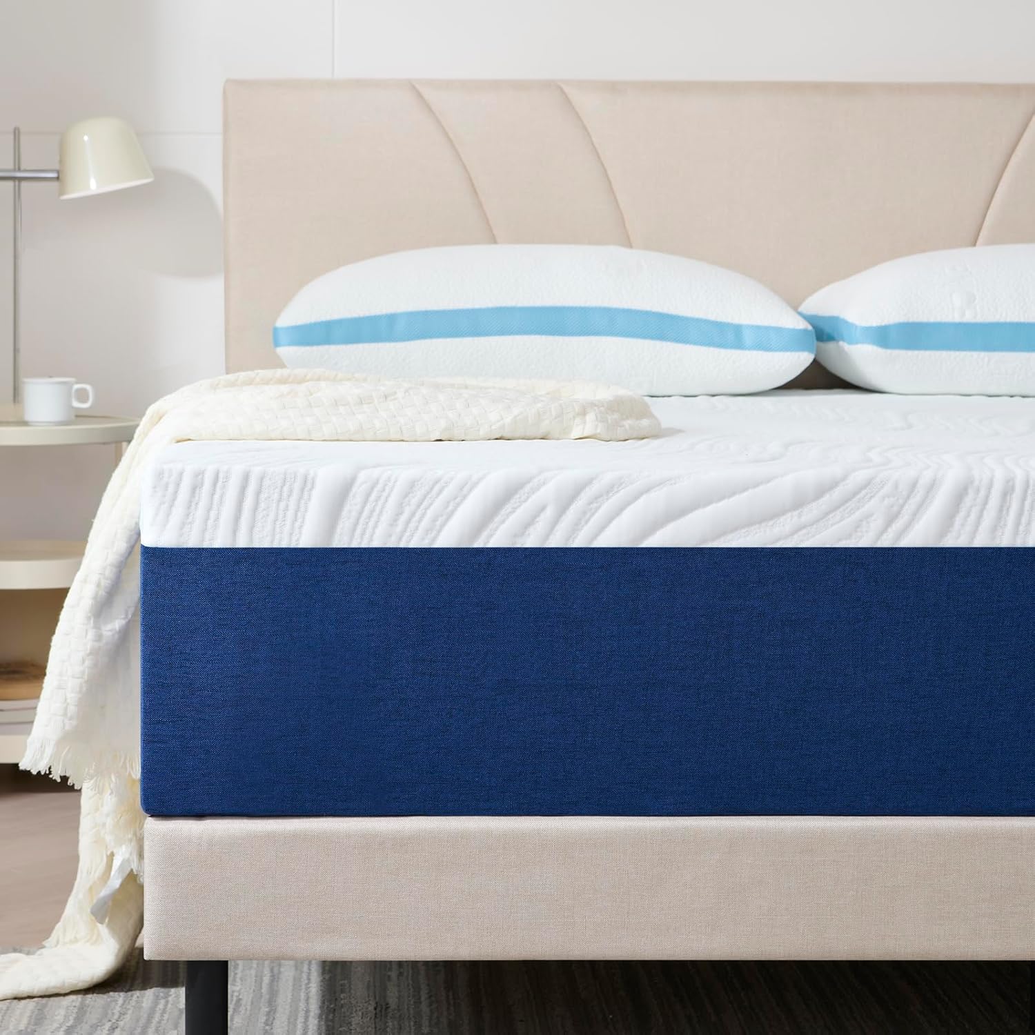 Matelas mousse mémoire de forme - 140x200 cm - 20cm, 7 zones, réversible