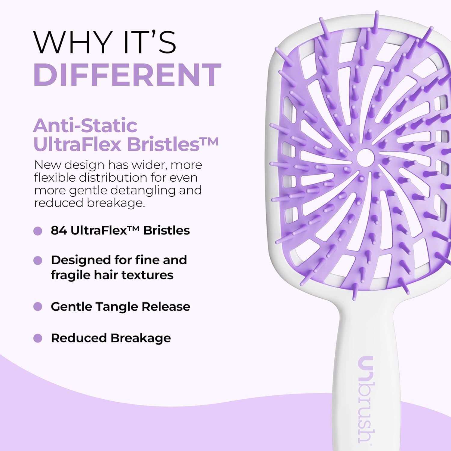 FHI Heat - UNbrush Plus - ultra légère, 84 poils UltraFlex, brosse démêlante antistatique