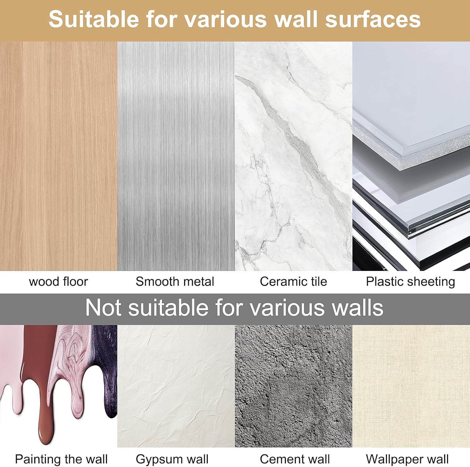 Porte-couteau magnétique - 30 cm - inox, fixation murale sans perçage