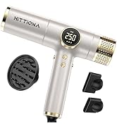 HITTIONA Seche Cheveux Ionique Professionnel avec Moteur 2000W Diffuseur avec Double Tension, Séc...
