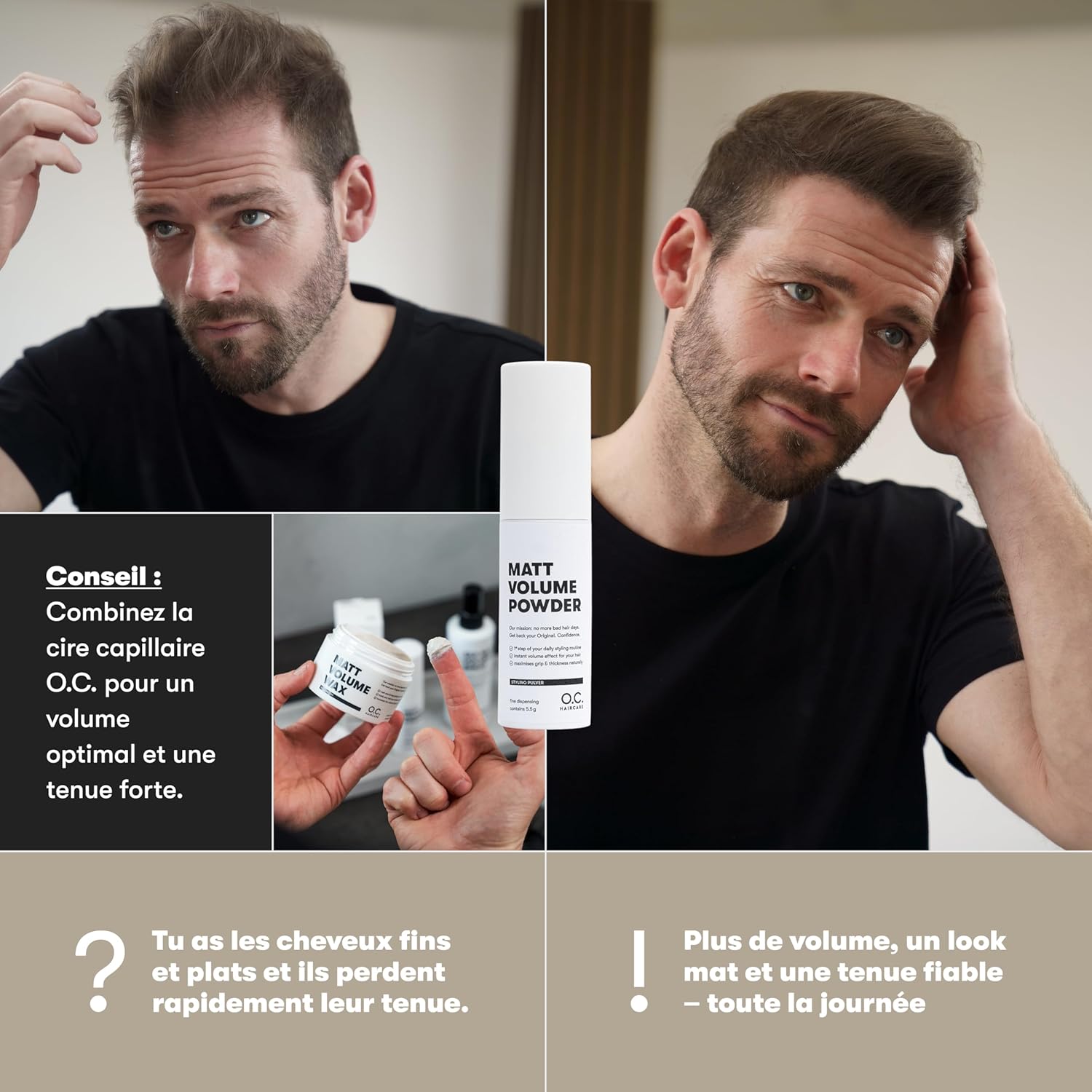 Poudre coiffante cheveux fins - effet mat, volume, 2x11g - tenue forte