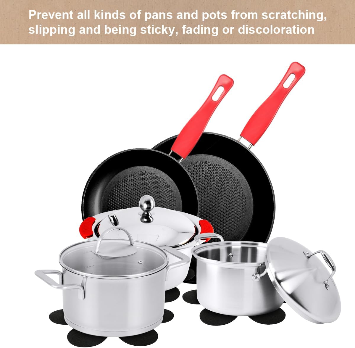 Flintronic - Protection casseroles, série 6 pièces, 32 cm - protège-poêle premium, anti-rayures