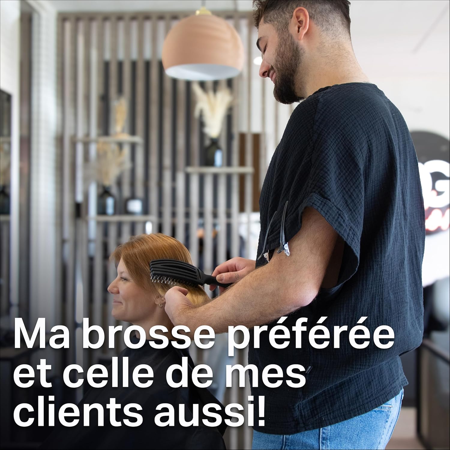 Olivia Garden - Fingerbrush Care Iconic - brosse démêlante sanglier & nylon - brillance et coiffage lisse