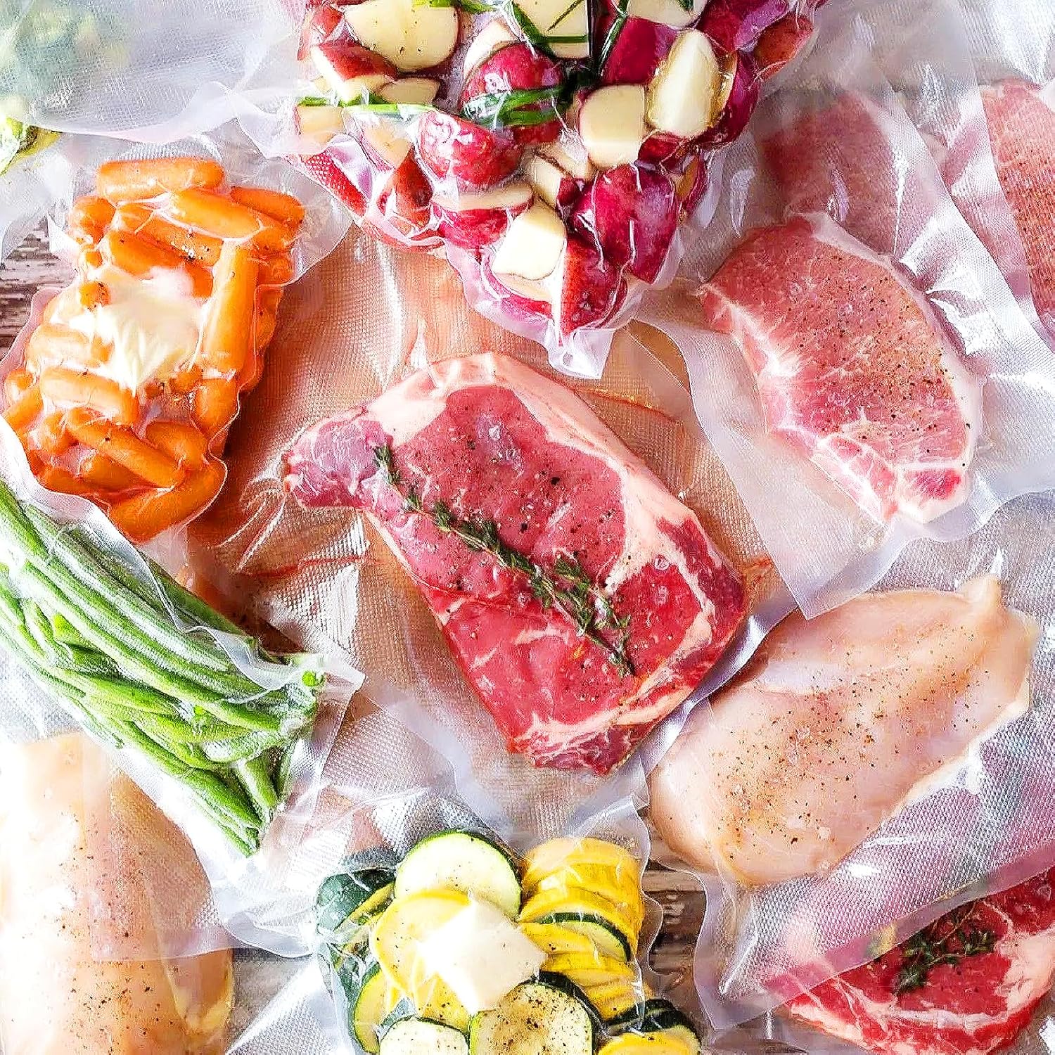 Rouleau sous vide alimentaire - 28x300cm - lot de 6, compatible toutes machines, sans BPA