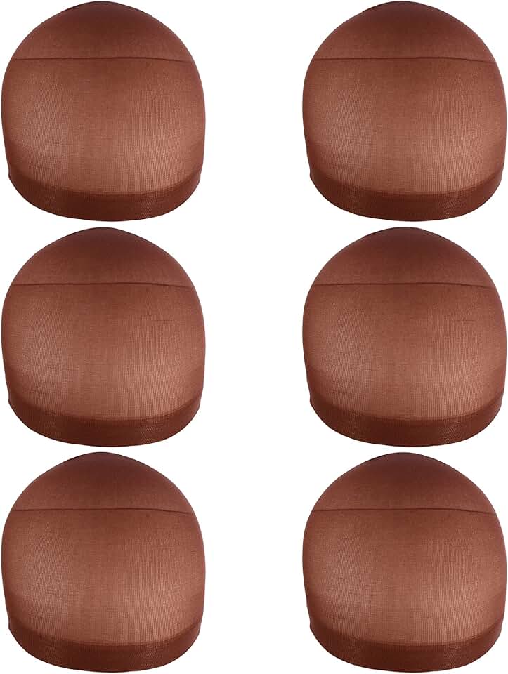Bonnets de perruque - nylon respirant - lot de 6 - marron foncé