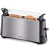Cloer 3810 Longue fente Grille-Pain pour 4 tranches de toast, Touche Pain-Bis pour griller des so...
