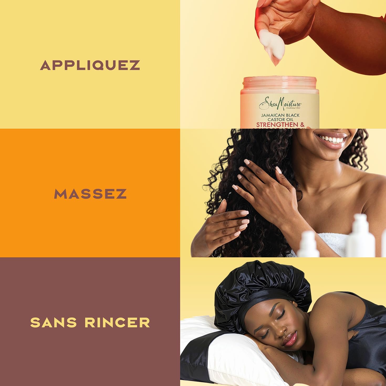 Shea Moisture - Huile de ricin noir - 431 ml - après-shampooing sans rinçage pour cheveux naturels