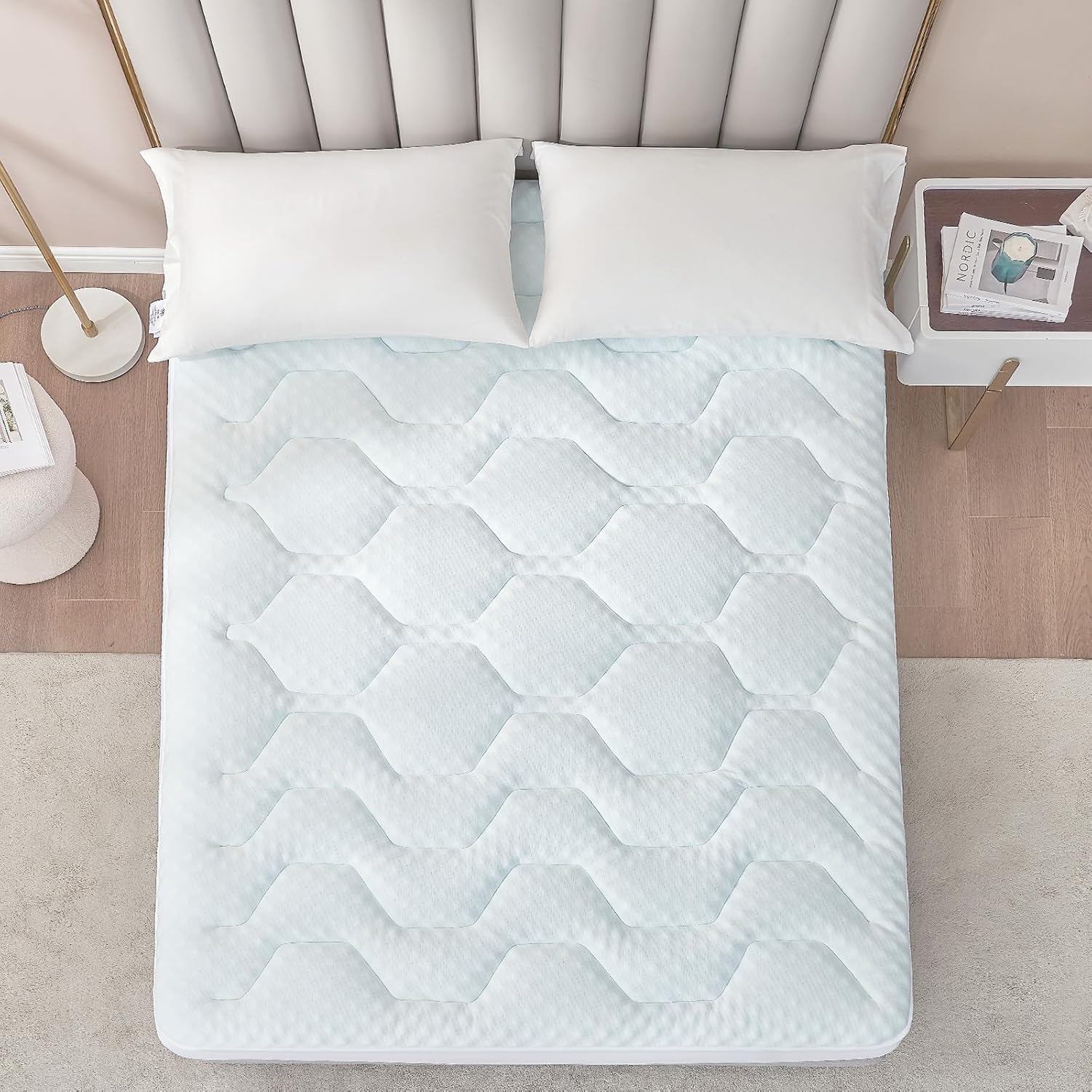 EHEYCIGA - Surmatelas mémoire de forme 90x190 - poche profonde - rafraîchissant