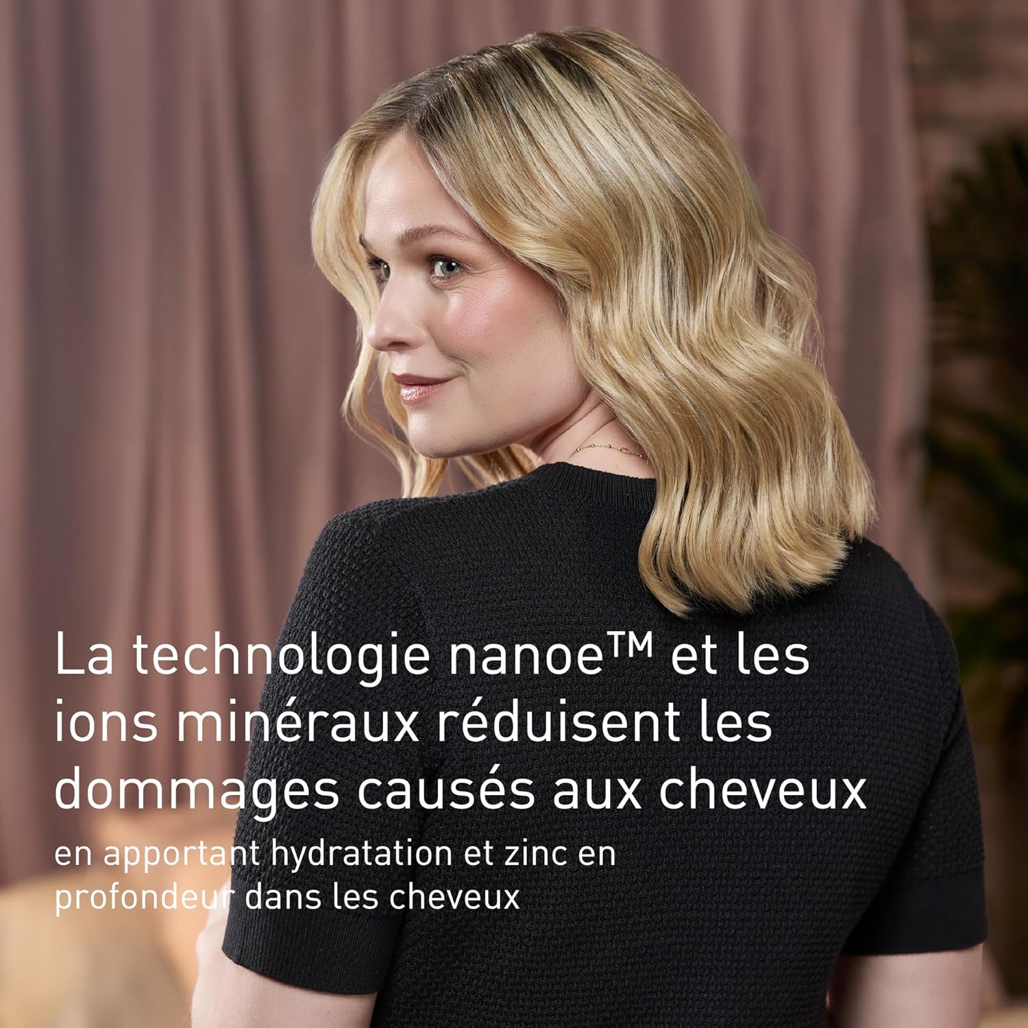 Panasonic - Sèche-cheveux Nanoe & Ions, 1600W, modes soin, EH-NA9N-E825