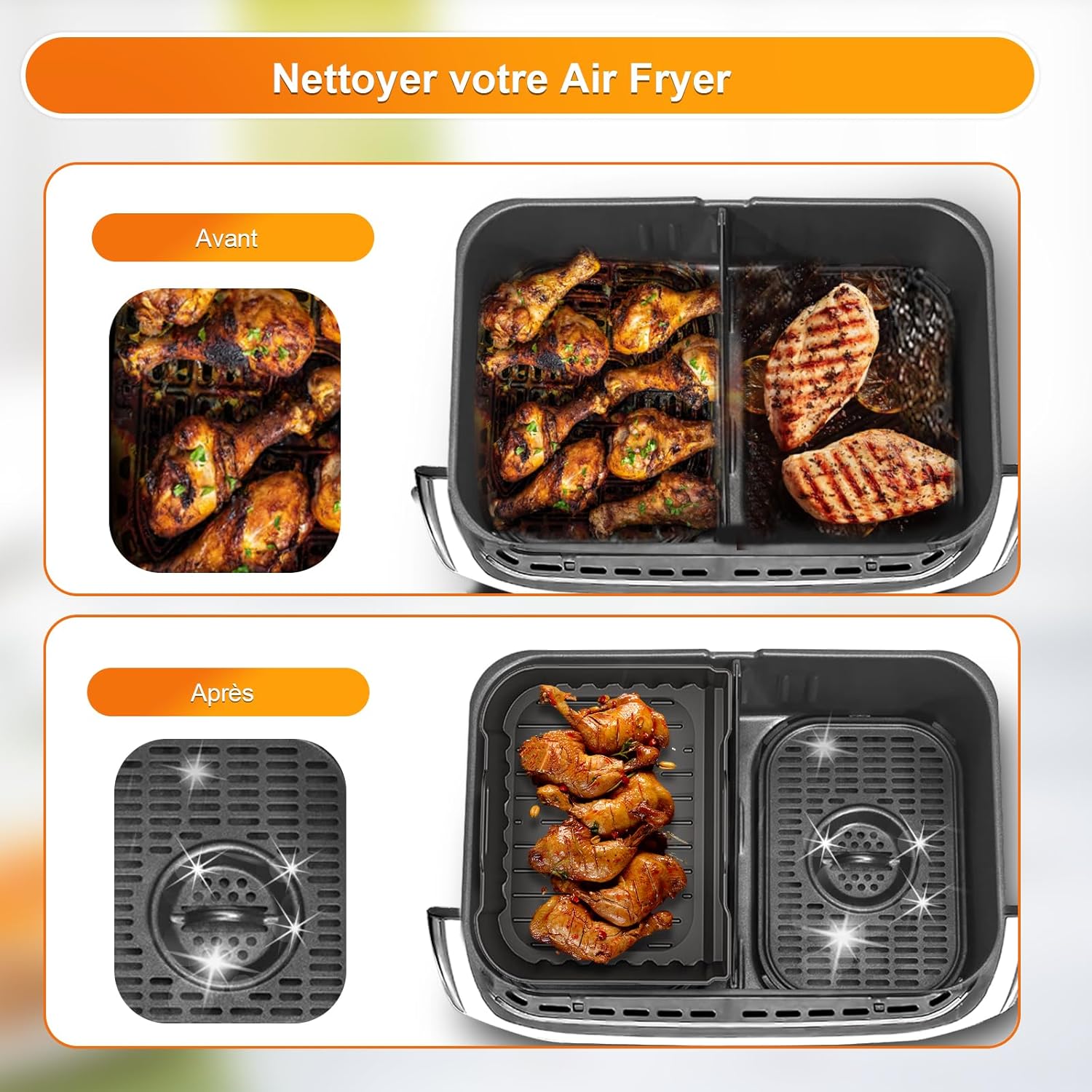 Moule silicone air fryer - compatible Ninja 10,4L - réutilisable - AF500EU