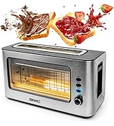 Duronic TB10Grille-pain électrique 2 tranches | 1000 W et 6 niveaux de dorure | 3 fonctions | fenêtre de c...