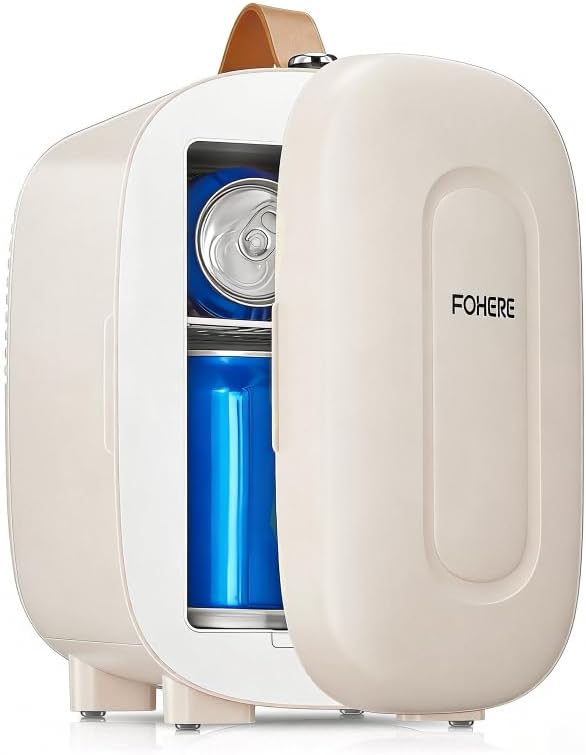 FOHERE - Mini frigo 5L - compact 6 canettes, CA/CC, blanc