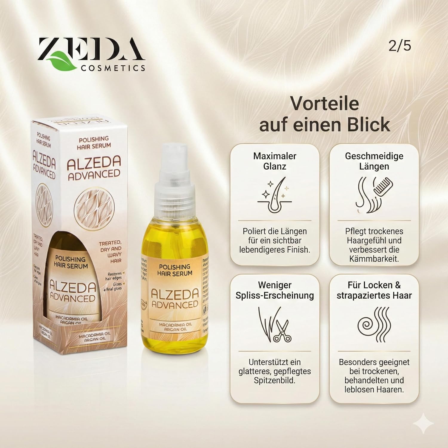 ADVANCED - Trio Réparation & Brillance - 250ml+250ml+60ml - Sans sulfate, argan & macadamia, pour cheveux secs