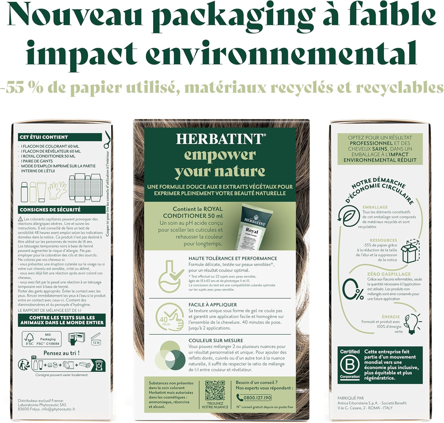 Herbatint - Coloration Cheveux 6N, 170ml, sans ammoniaque, 100% couvrant