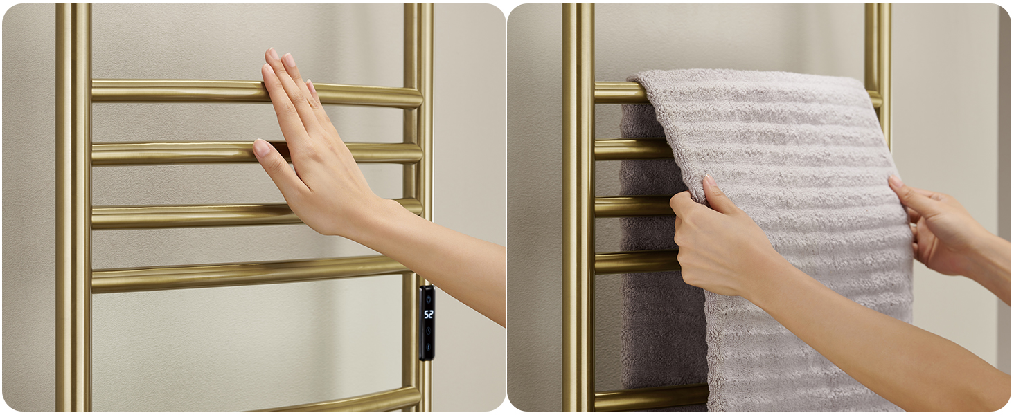 un porte-serviettes avec une serviette accrochée