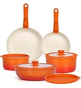 GiPP Lot de 11 poêles et casseroles avec revêtement en céramique antiadhésive