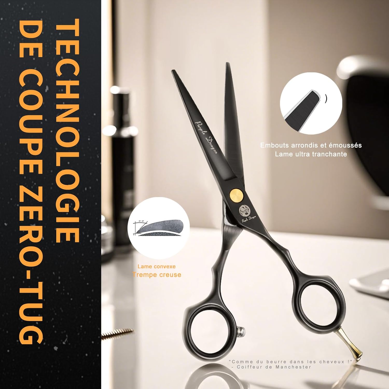 Kit de ciseaux de coiffure - inox 5,5