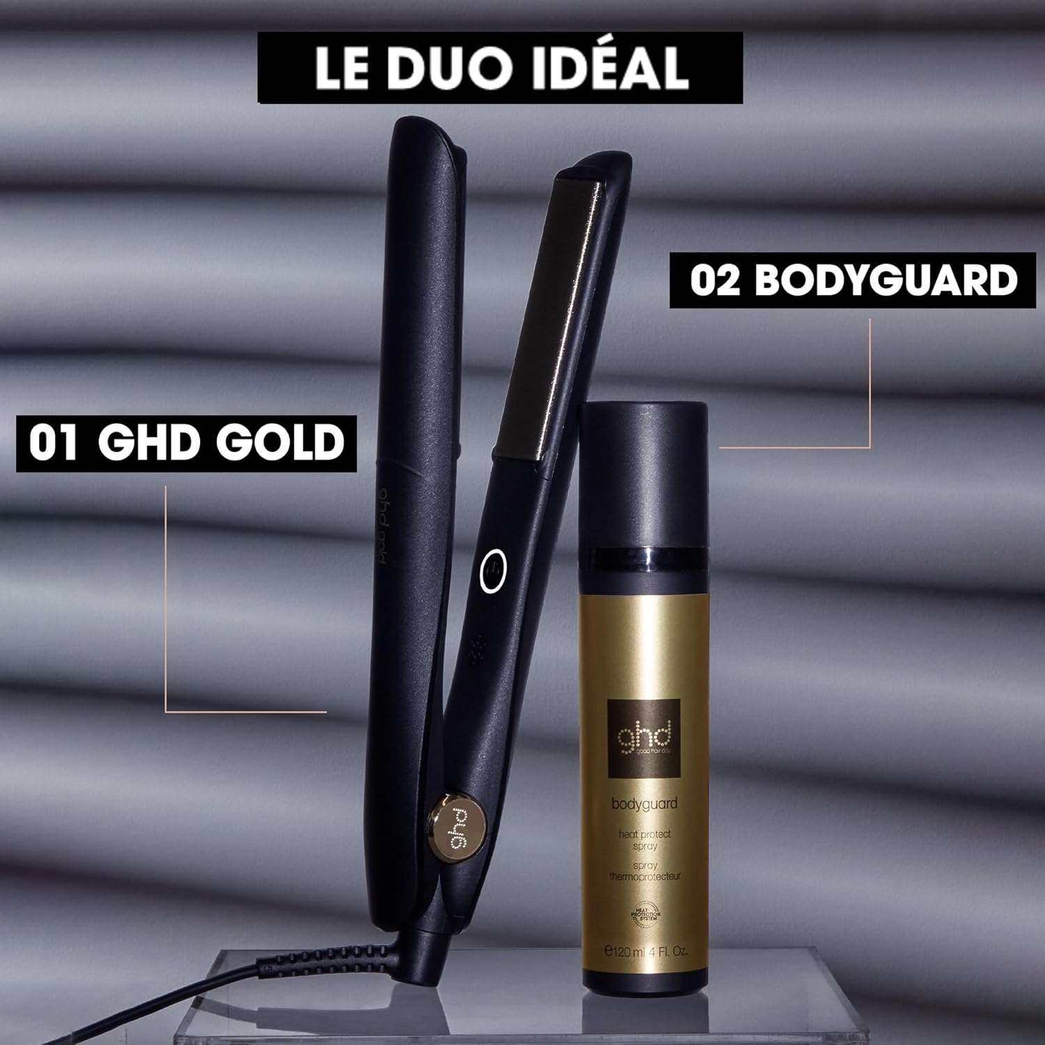 ghd - Gold Series - lisseur cheveux - design arrondi, brillance 65%, sans chaleur extrême