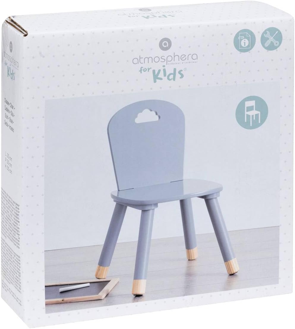 Atmosphera - Chaise Enfant Douceur Grise - compacte - assise confortable
