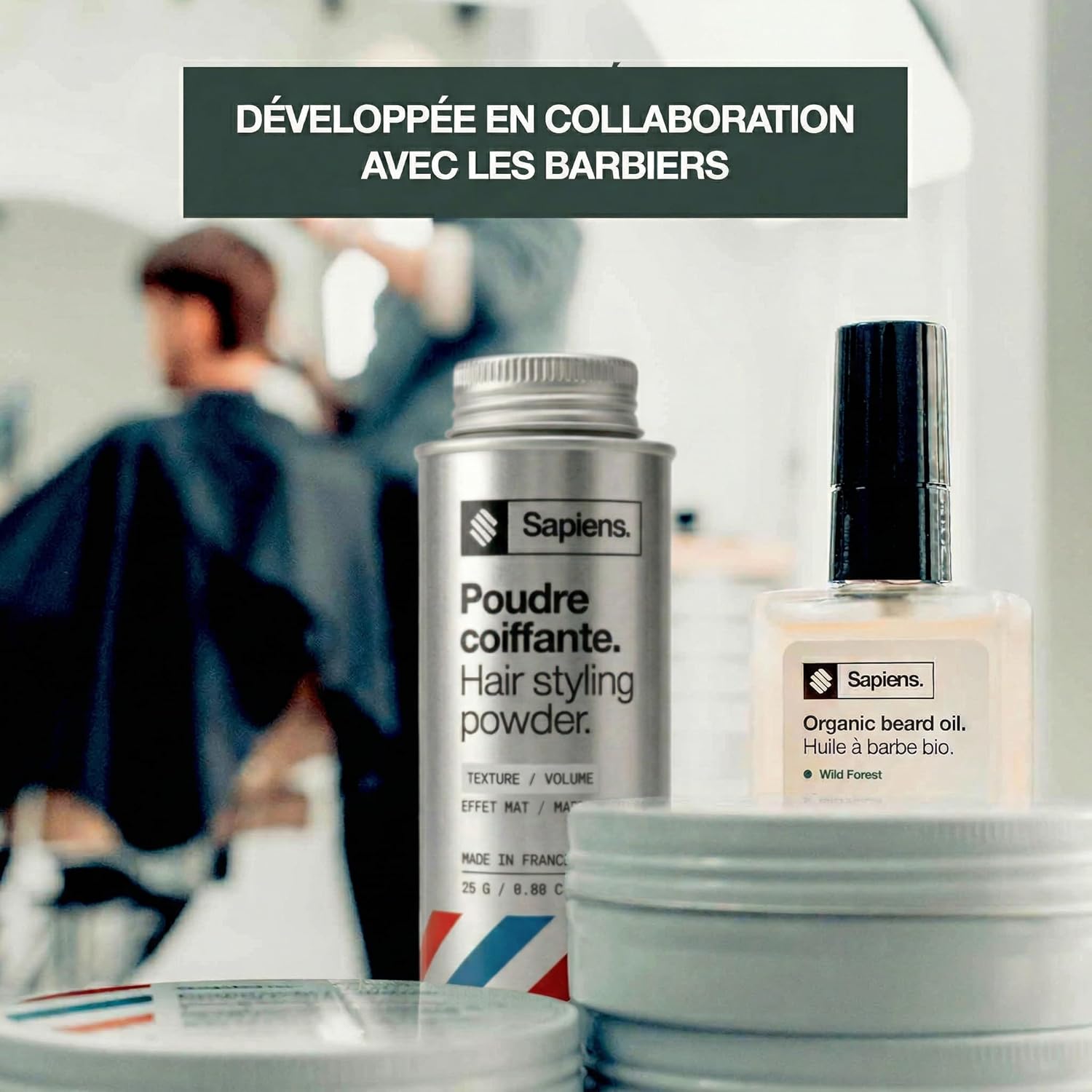 Sapiens - poudre coiffante homme 25g - volume instantané, effet mat