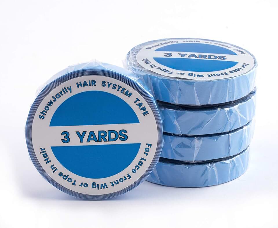 ShowJarlly - ruban adhésif double Lace - 0,8cm x 3Yards - fixation forte cheveux