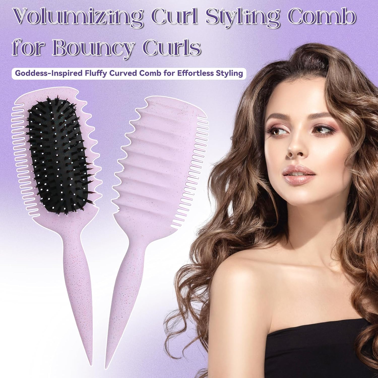 Brosse à boucler - ergonomique antistatique - démêlage doux - cheveux femmes hommes enfants