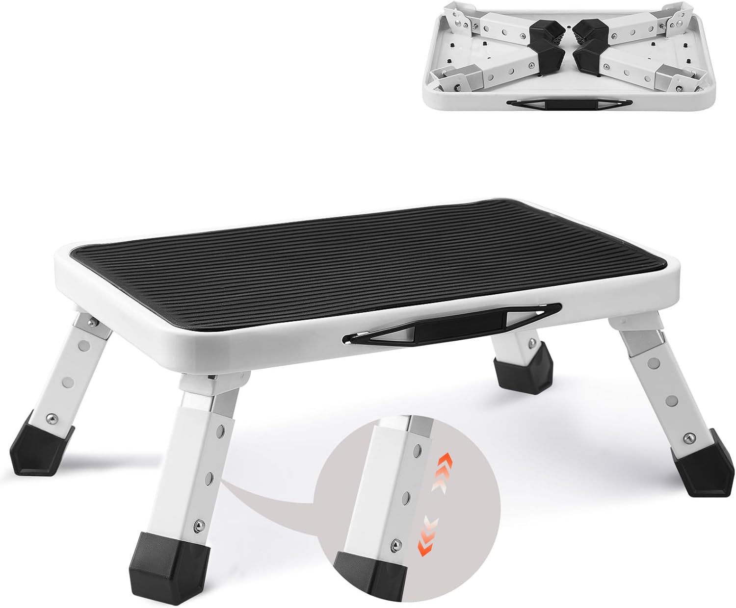 VEVOR - Marche pied pliable - 1 marche, 3 hauteurs - acier, 150 kg, antidérapant