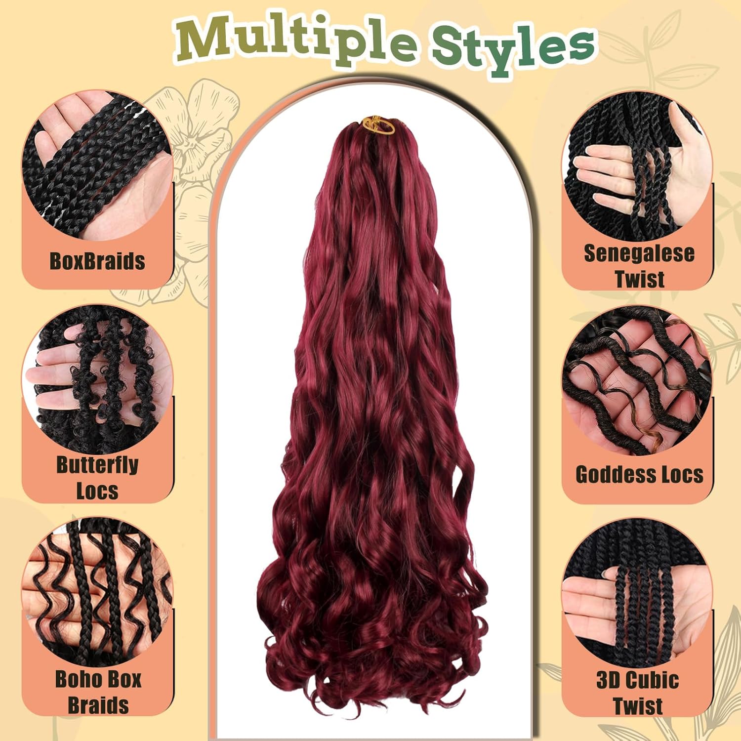 Enbeautiful - French Curl Braiding Hair 24