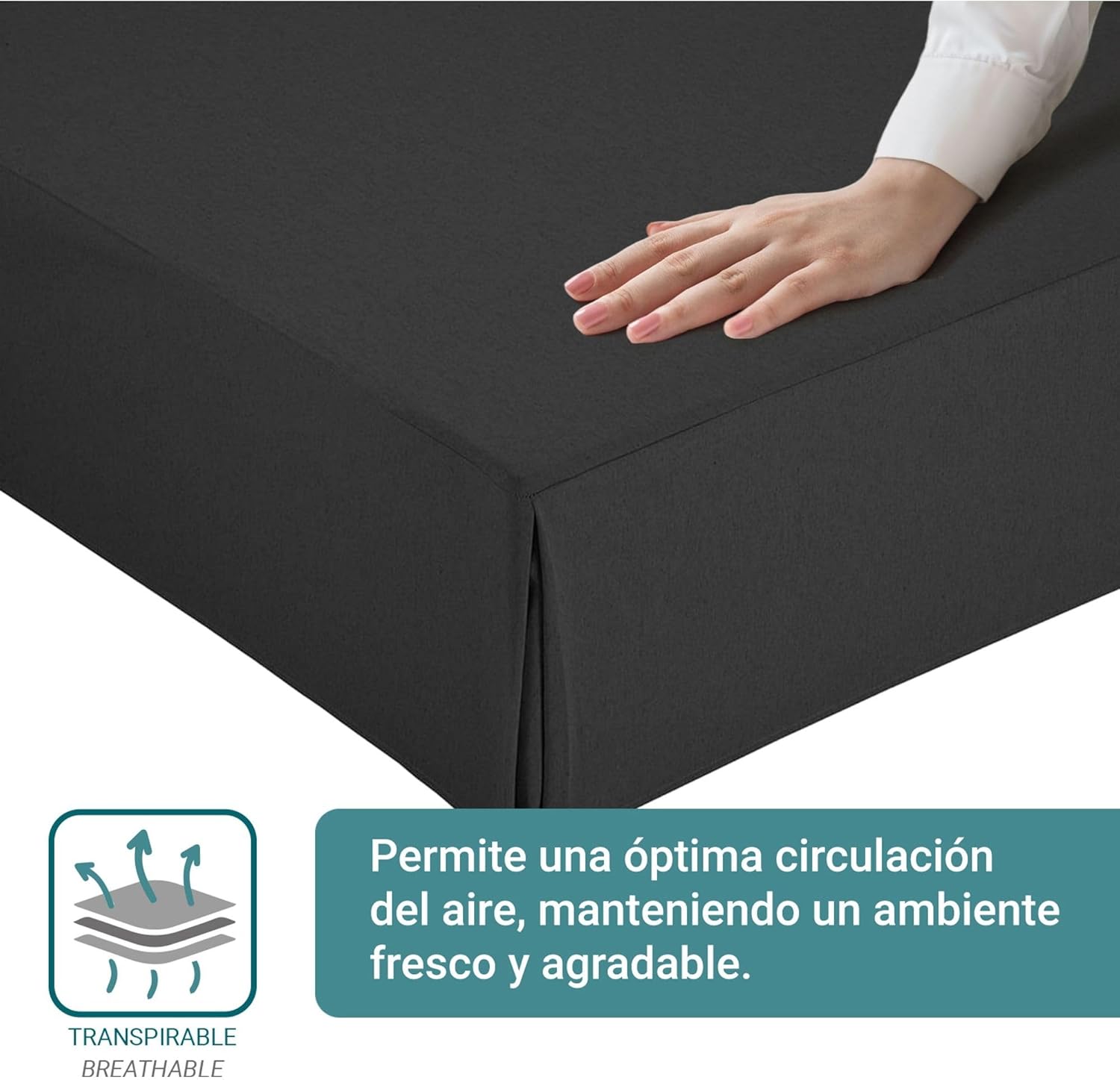 Couvre canapé lit 140 cm - housse noire, 140x190/200 cm, antidérapant, respirant, fabrication Espagne