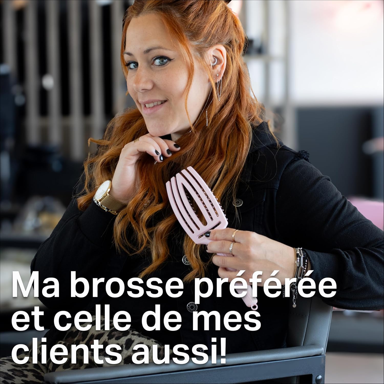 Olivia Garden - Fingerbrush Care Iconic - brosse démêlante sanglier/nylon - brillance et coiffage lisse