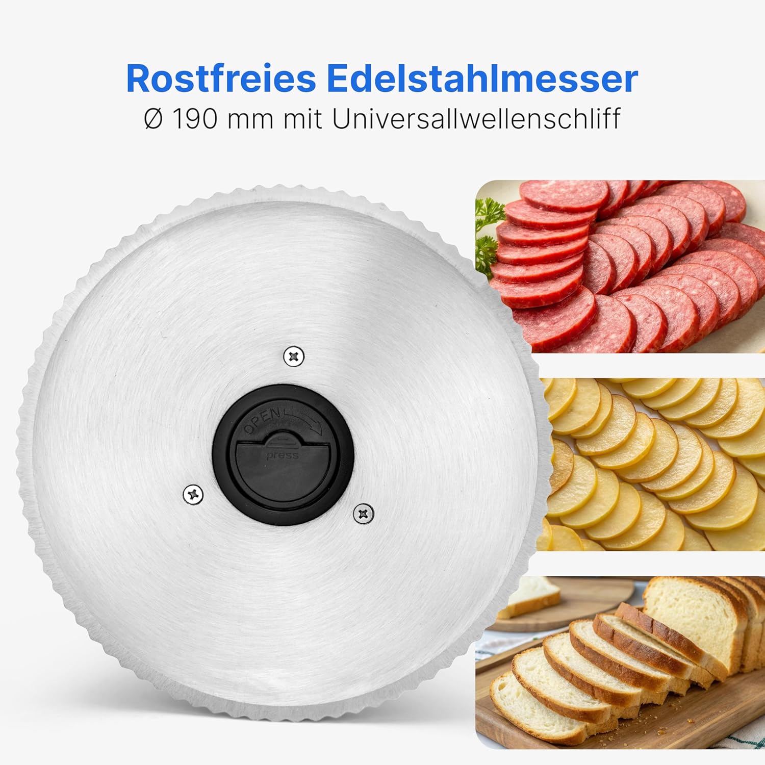 Clatronic - trancheuse universelle, lame 190mm, boîtier métal, 150W, MA 3585